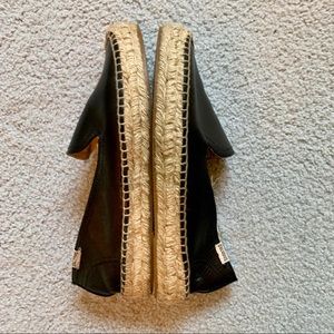 Soludos Black Leather Espadrilles